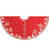 Handmade Christmas Tree Skirt in Cotton - Village Scene on Red - 60" - ARCADIA HOME